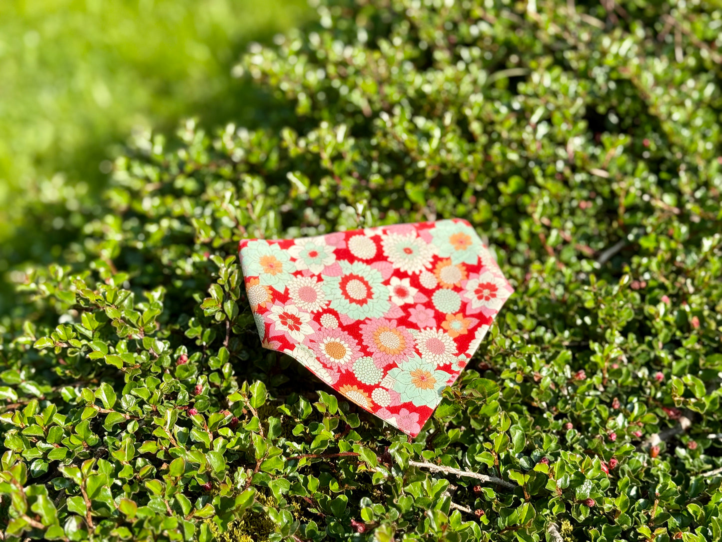 Rautt blóma bandana